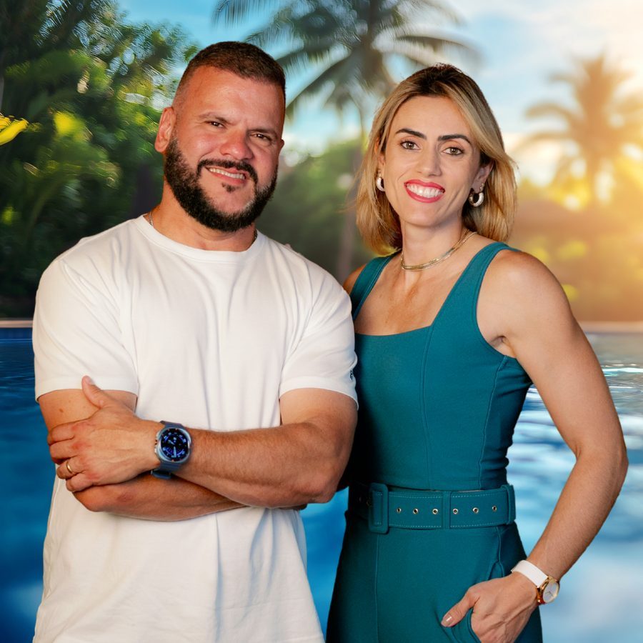 Nestor e Jaquelline, fundadores da Roland Bombas e Piscinas